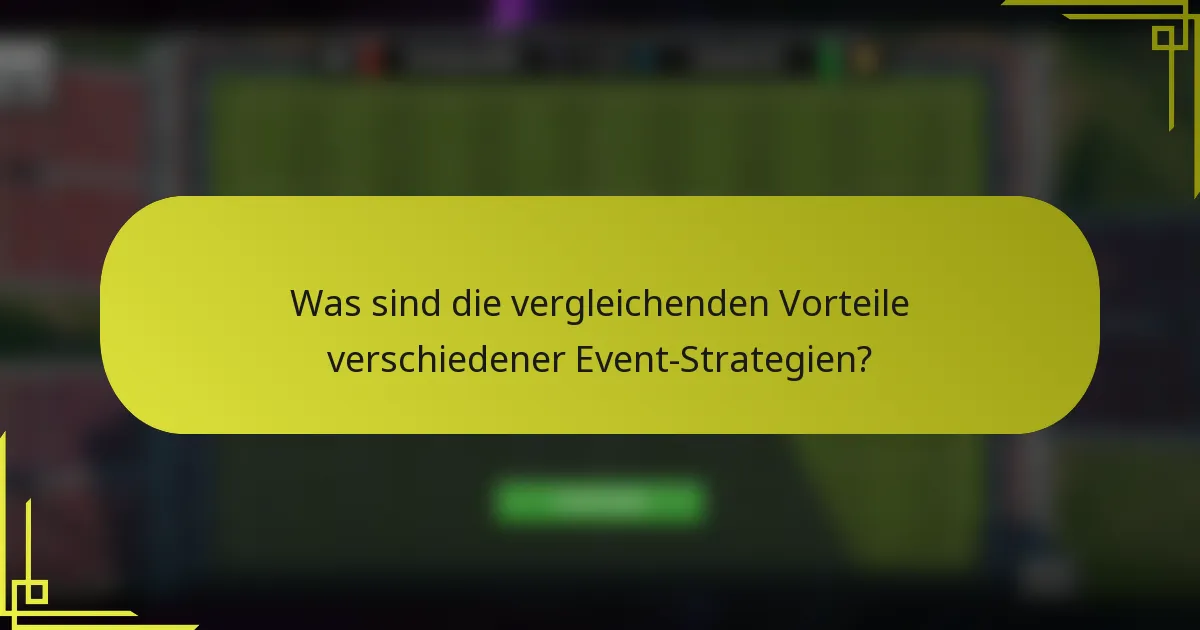 Was sind die vergleichenden Vorteile verschiedener Event-Strategien?